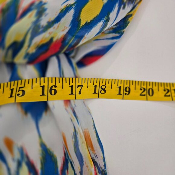 Bisou Bisou Michele Bohbot Multicolor Vneck Open Sleeve Lined Dress Sz 16 - Picture 11 of 13